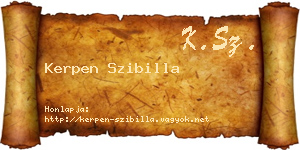 Kerpen Szibilla névjegykártya